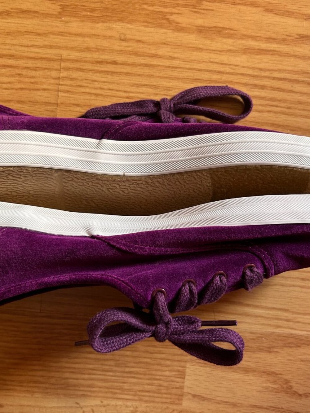 NEW Keds Purple/Plum Velvet Lace-Up Sneakers Women’s Size 10, no tags, no box - Picture 5 of 7